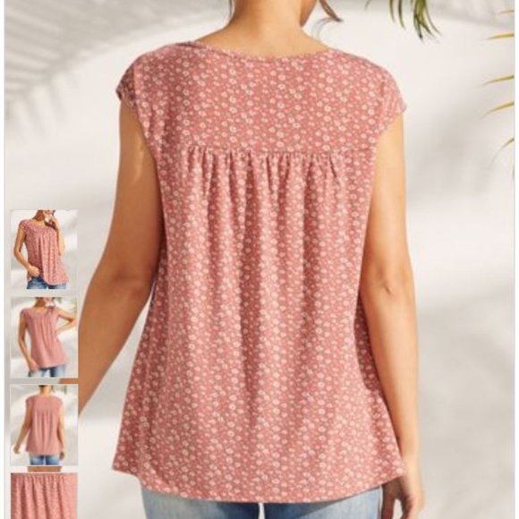 Simple by Suzanne Betro | Rose & White Floral Boatneck Cap-Sleeve Top - Picture 2 of 2